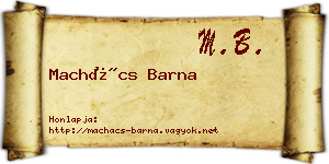 Machács Barna névjegykártya